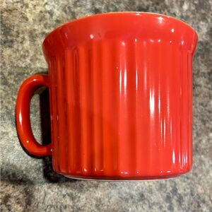 Corningware Red Ribbed Ceramic Coffee Mug